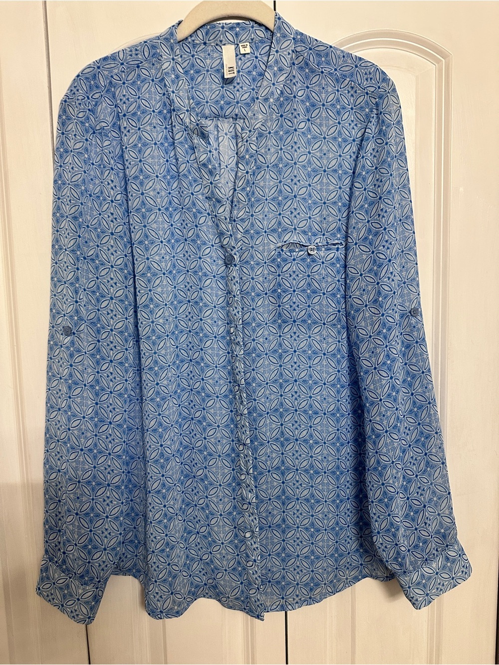 Kut from the Kloth Blue Printed Button-Front Shirt
